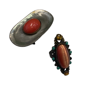 COSTUME - Womens Embellished 2 x Finger Rings  #13