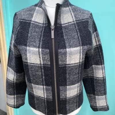 Armani Exchange Checkered Woolen Jacket, Size XS