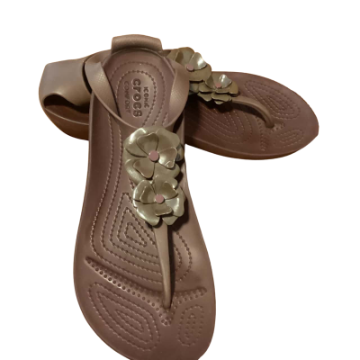 Crocs flower sandals  Size 10 Brown 