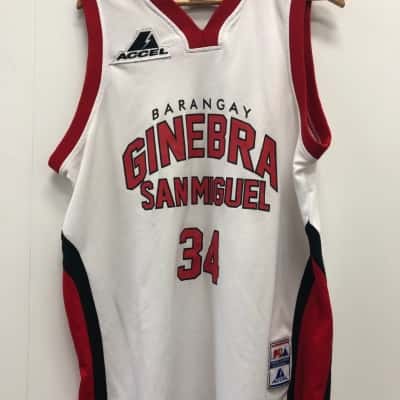 PBA Barangay Ginebra San Miguel 34 Ellis Mens  Size XL Black  / Red / White Philipine Jersey