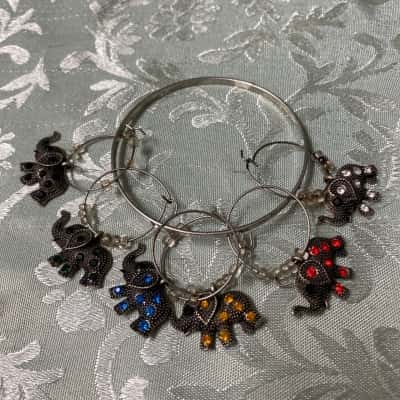 Elephant Wine Glasses Charms