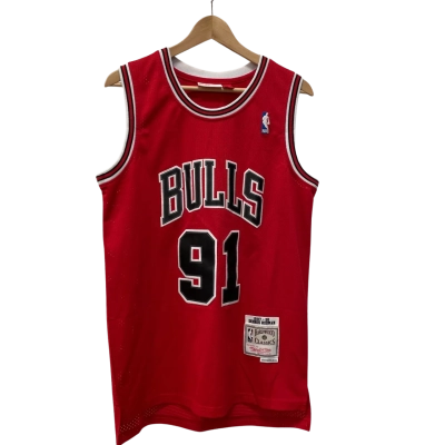 Mitchell & Ness Mens  Size S Dennis Rodman Singlet  Black  / Red / White 