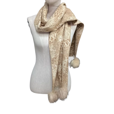  Mitchie’s Matchings Scarf Brown with Fur Tassels