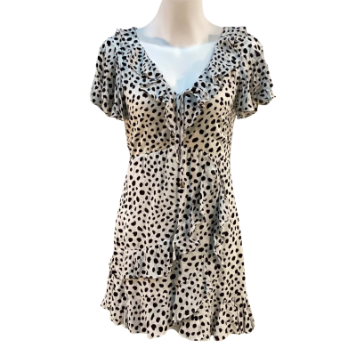 Gingham & Heels Womens Size 8 Mini Dress Black / White BNWT