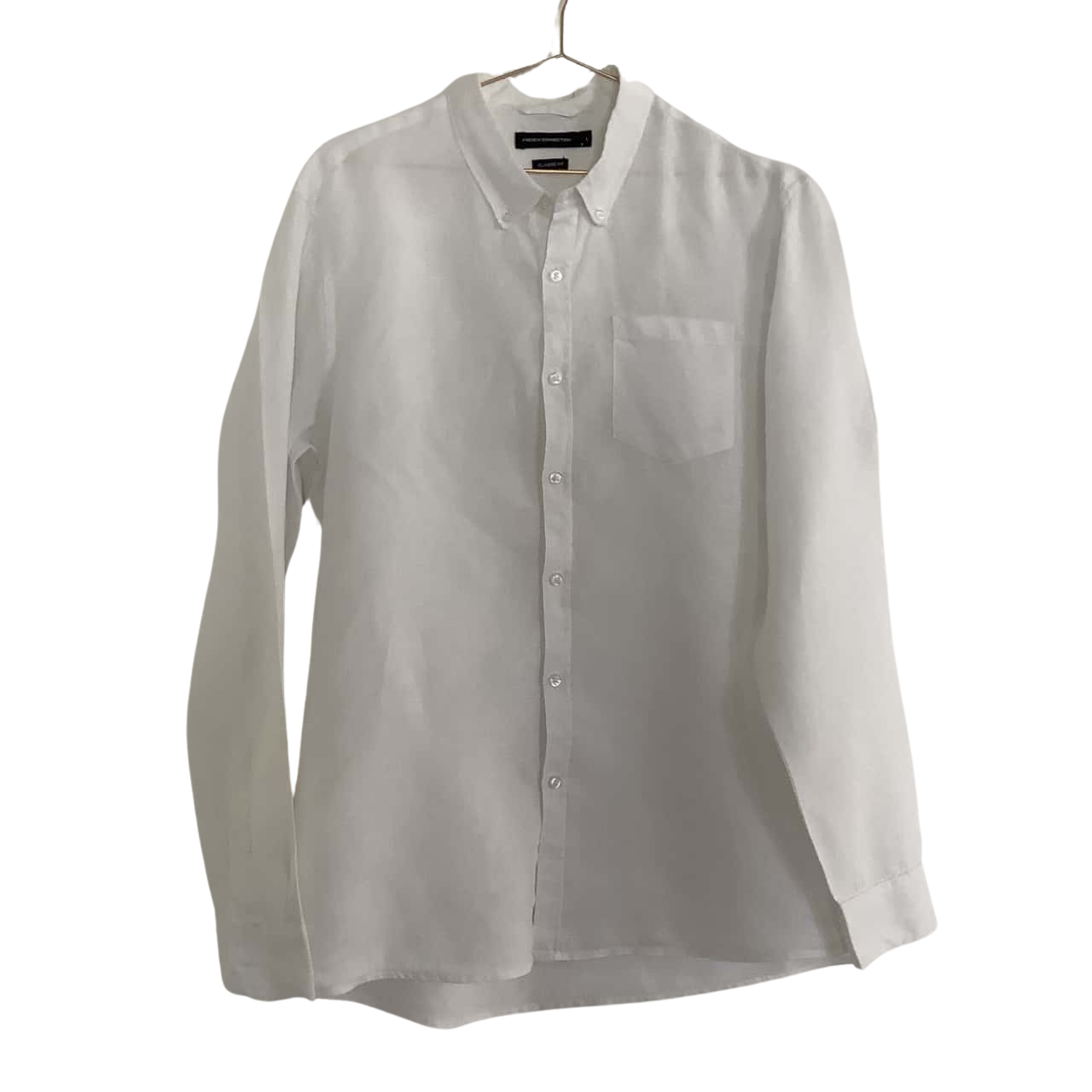 French Connection Classic White Linen Shirt. Size L (s)
