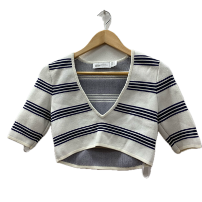 alice McCall Womens Top Size 8 Navy Blue / Off White 