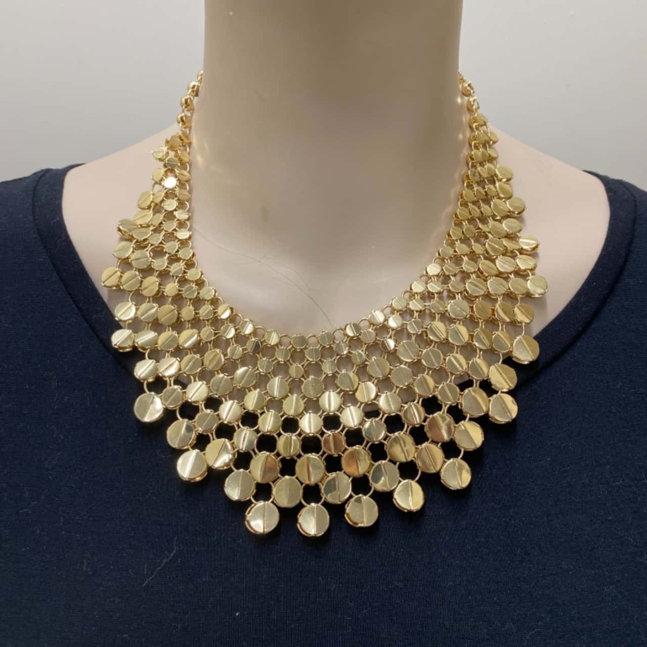 Women’s Costume Jewellery Necklace Gold Half Circles (s)