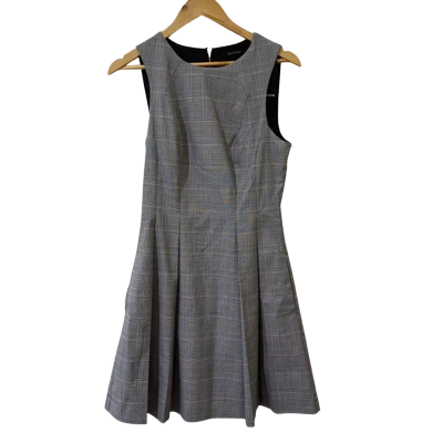Portmans Womens  Size 10 Pleated Dress / Work Dress Blue / Checked / Grey 
