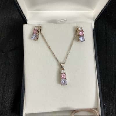 925 silver Earrings / Necklace / Ring matching set