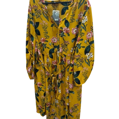 BNWT Autograph Womens  Size 26 Mustard Yellow Floral Dress 