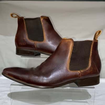  Men's SHAW AND SMITH Boots Size 8 Brown 