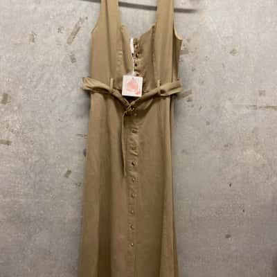 Spicy Sugar Womens  Size 14 Sleeveless Dress  Khaki 