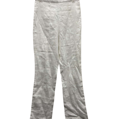 AERE Womens  Size 8 High Waisted/ Straight Leg LINEN Pants White 