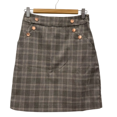 Portmans Women's Skirt Size 6 Checked / Grey RRP$90