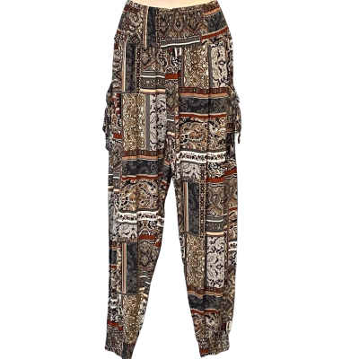 Caroline Morgan Womens Size 14 Casual Pants Brown/Grey/Multicoloured/Pattern