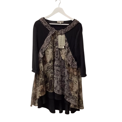 Deion Womens XXL Casual Dress Black  / Brown 