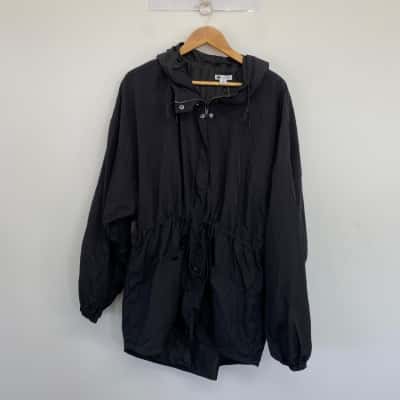 Rockmans Jet Black Nylon Anorak  Size 20