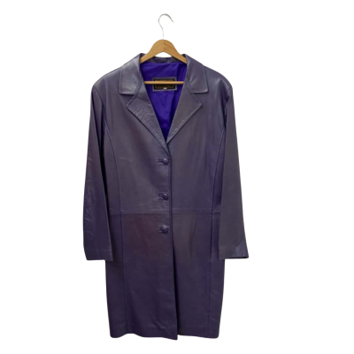Siricco Womens  Size L Leather Coat Purple 