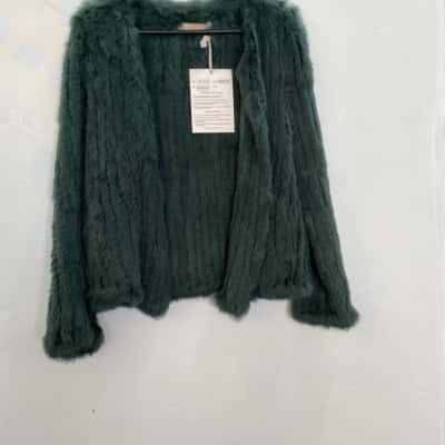  Arelle Womens  Size S  Rabbit fur Jacket Green 