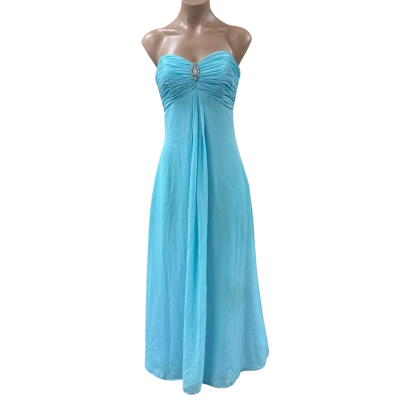 Mia Solano Baby Blue Formal Dress w/ Lace Up Corset Back (Size 6)