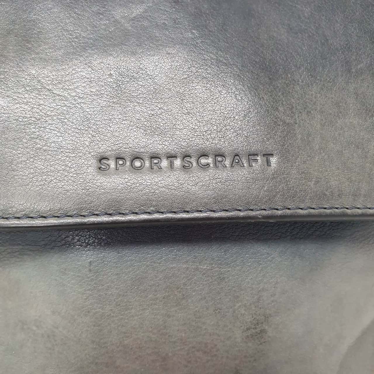 Sportscraft Dark Green Leather Crossbody / Messenger Style Handbag with