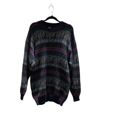 Arconis  Womens  Size 12 Crew Neck Jumper Multicoloured / Navy Blue 