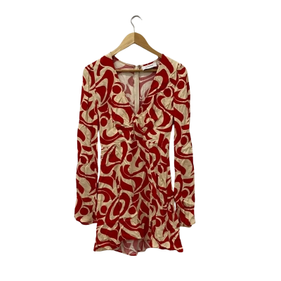 The Wolf Gang Womens  Size 6 Cocktail Dress Beige / Red 