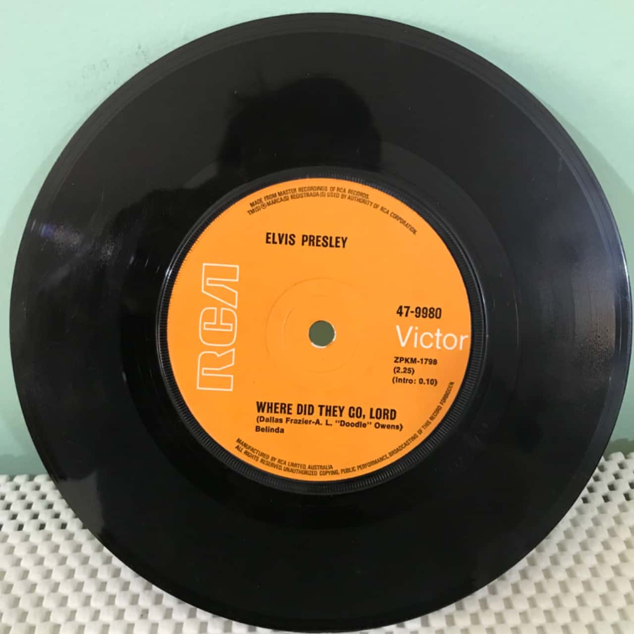 7” Vinyl Elvis Rags To Riches / Where Did They Go Lord