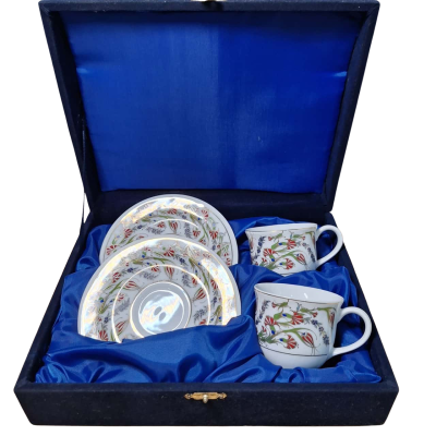 Selvi El Sanatlare Porcelain Esspresso Cup and Saucer Set 