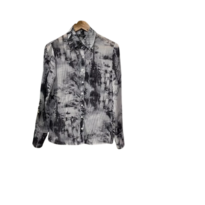 Vertice Womens  Size 12 Long Sleeve Shirt Grey 