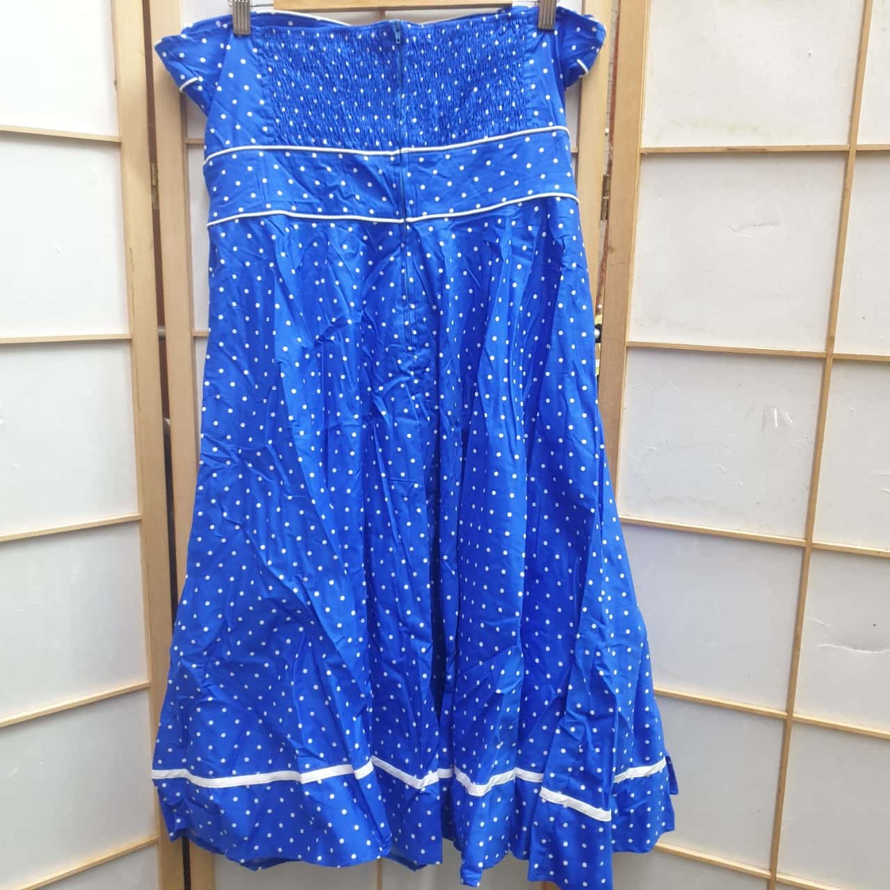 hell bunny blue polka dot dress Modr puntkat aty Hell Bunny Claudia