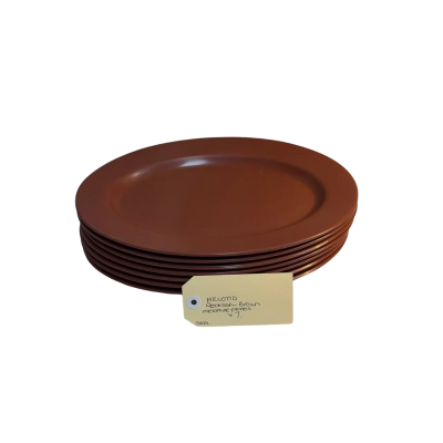 Melotid reddish-brown melamine plates x 7 
