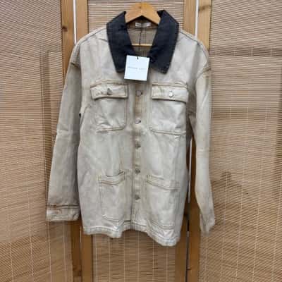 Chosen by Tuchuzy Womens  Size XS Denim Jacket Brown / Cream 