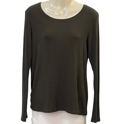 Country Road Womens Size L Long Sleeve Top Brown/Green/Olive