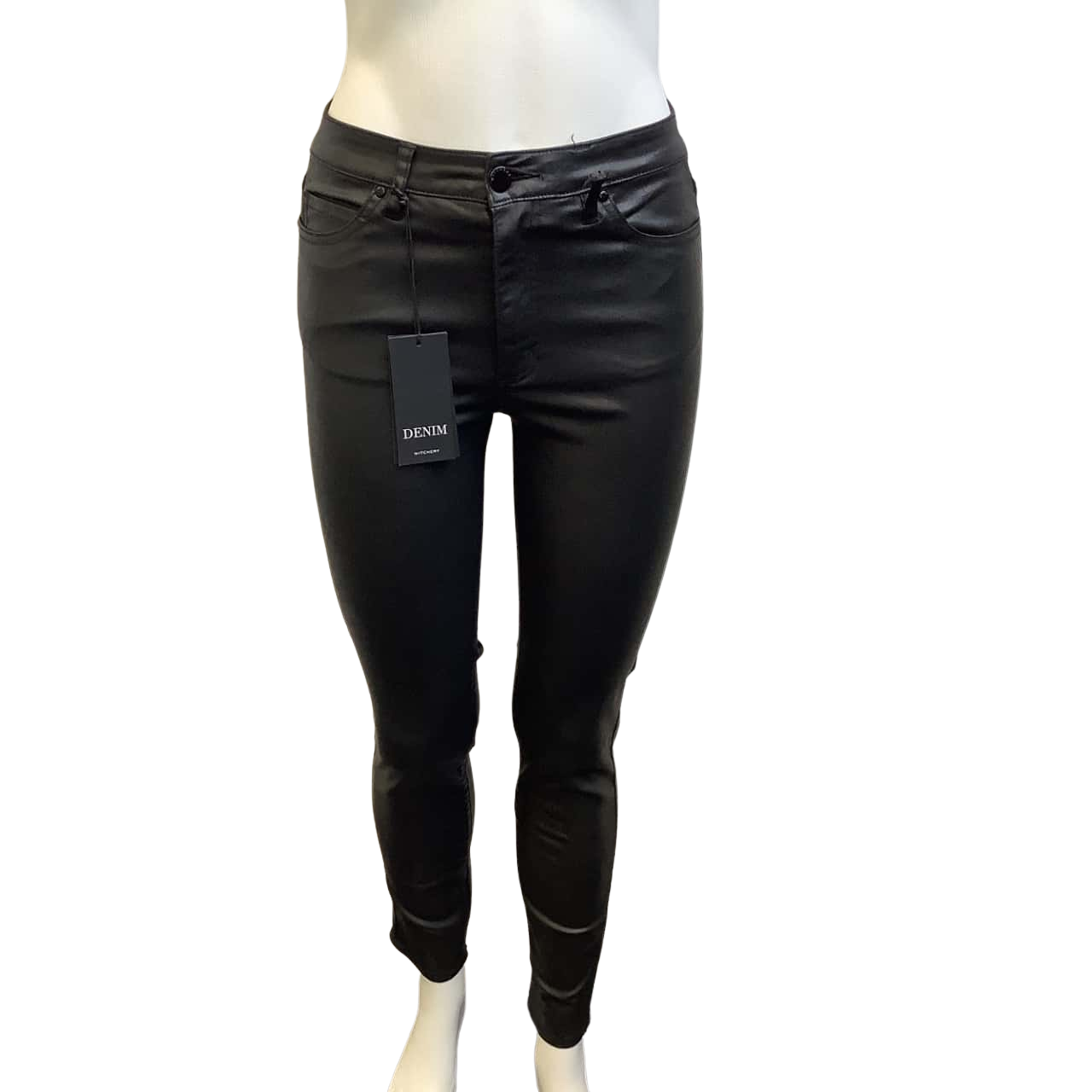 Witchery Womens Size 68 Florence Coated Skinny Jeans Black BNWT(s)