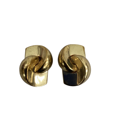 Vintage 1980s Womens Statement Clip On Earrings Gold Tone (Stamped Chr.Dior Germany)