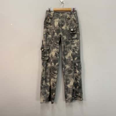 Fashion Nova Womens  Size S Drill Cotton Cargo Pants Camouflage 
