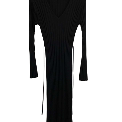 Portmans Womens  Size XL lLong Sleeve Knit Maxi Dress in Black  