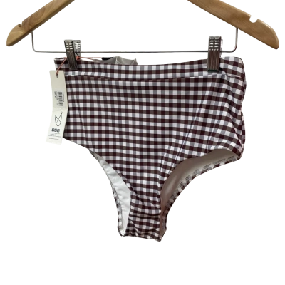 Minkpink Women's Size S Bikini Bottoms Brown / Gingham BNWT RRP $69.95