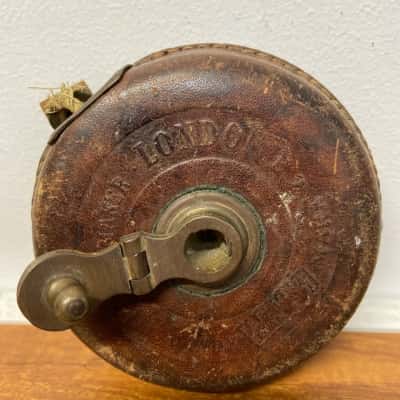 Vintage Dean Maker London leather bound 33ft tape measure 