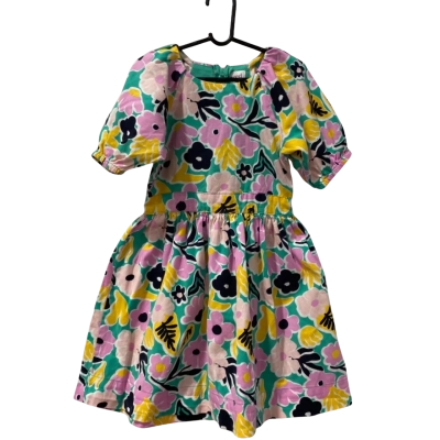 Kids Seed Green Floral Dress Size 4  