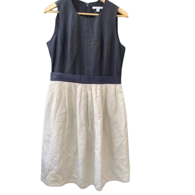 Trenery Size 10 Sleeveless Dress Beige / Black  