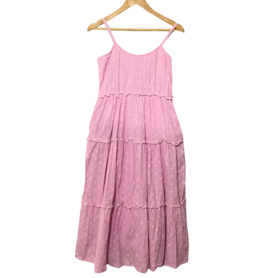 Joop & Gypsy Women's  Size 8 Pink Shoestring Strap Midi Dress  