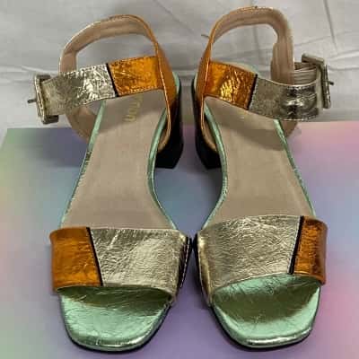Gorman Womens  Size 39 Gold / Green / Orange Leather Sandals