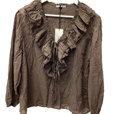 Vallerie Womens  One Size Long Sleeve Top Brown 