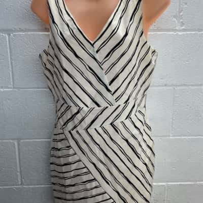 Wish Womens Black & White Striped Dress Size 10/S
