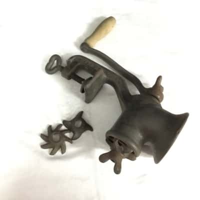 Vintage Hand  Cranked Meat Grinder Cast Iron