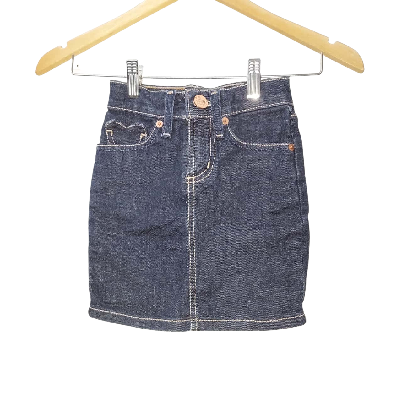 Levi's size 4 Made in Pakistan Skirt Denim Copper Rivets Levi Kids Good
