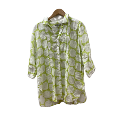 Yarra Trail Womens Blouse Size 14 Green / White 