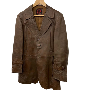  John Palermo Mens  Size 0 Leather Jacket Brown 